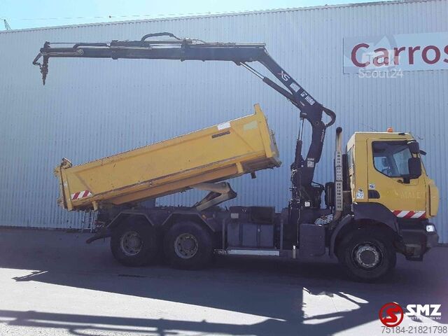Tipper med kran Renault Kerax 370 Hiab 122+remote