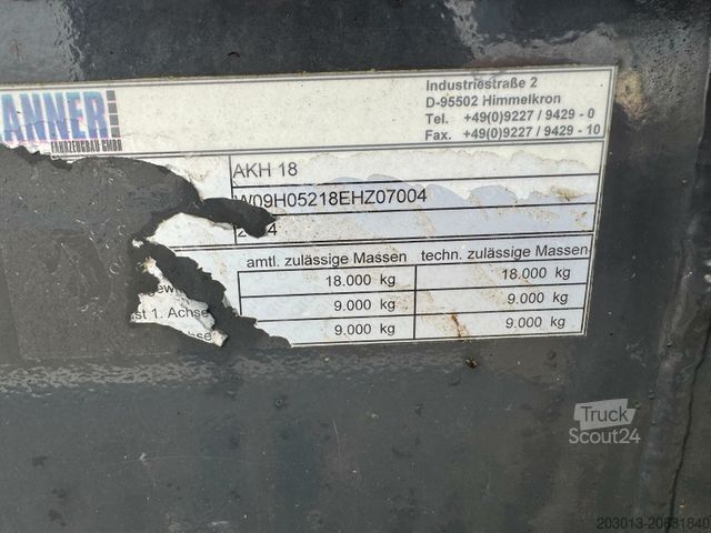 Ρυμουλκούμενο κορμών  ZANNER AHK 18 Holzanhänger 2 Achse 3350kg