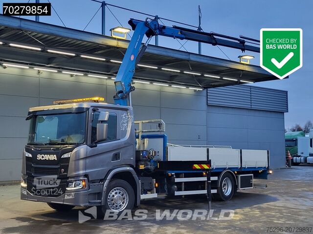 Ladepritsche Scania P280 4X2 HMF 1420K-RC Kran Crane Leather seats ...