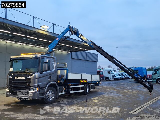 Ladepritsche Scania P280 4X2 HMF 1420K-RC Kran Crane Leather seats ...