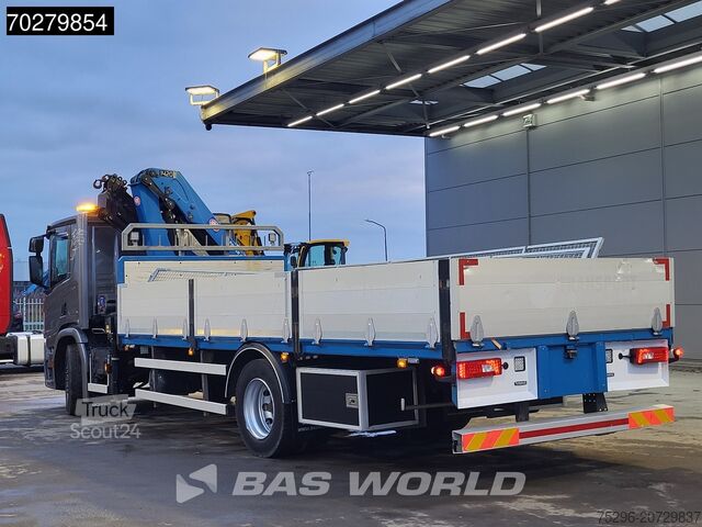 Ladepritsche Scania P280 4X2 HMF 1420K-RC Kran Crane Leather seats ...