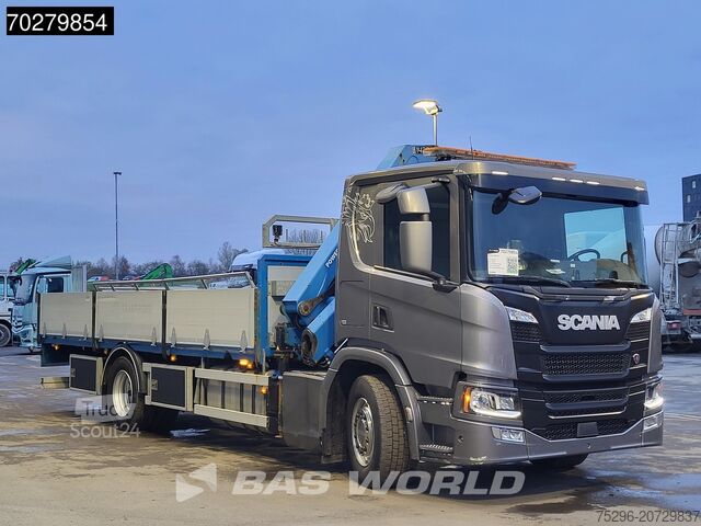 Ladepritsche Scania P280 4X2 HMF 1420K-RC Kran Crane Leather seats ...