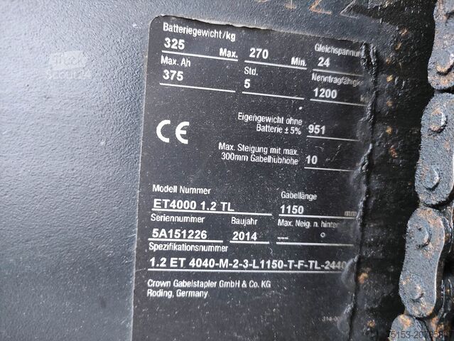 Palletstapelaars Crown ET4000 1.2TL (Doppelstock)