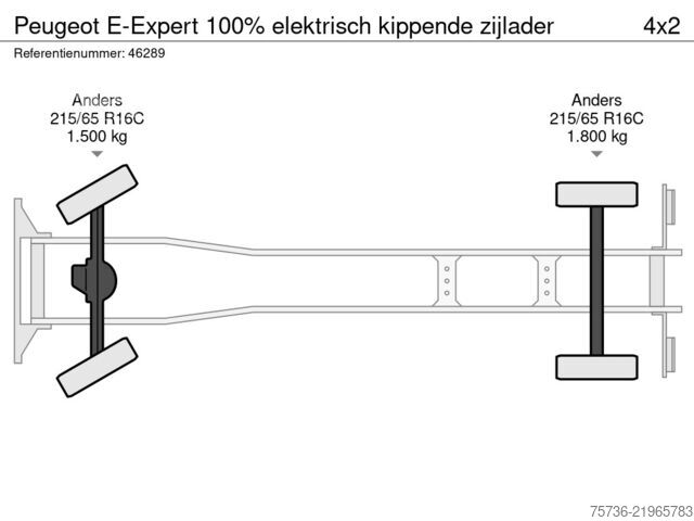 Çöp toplama aracı Peugeot E-Expert 100% elektrisch kippende zijlader