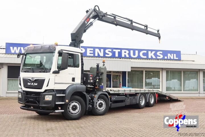 Fourgon porte-voitures MAN TGS 35.360 Oprijwagen + HIAB 228 E3 Kraan 8x2
