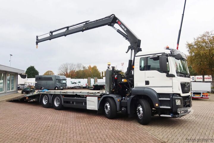 Fourgon porte-voitures MAN TGS 35.360 Oprijwagen + HIAB 228 E3 Kraan 8x2