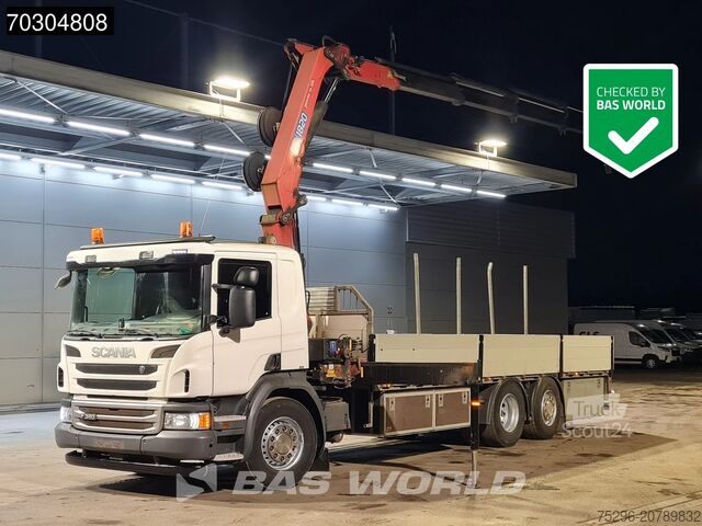 Plateau de chargement Scania P360 P 6X2 HMF 1820-K4 Kran Crane Lift+Steering...