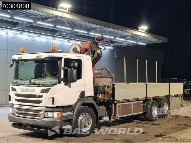 Plateau de chargement Scania P360 P 6X2 HMF 1820-K4 Kran Crane Lift+Steering...