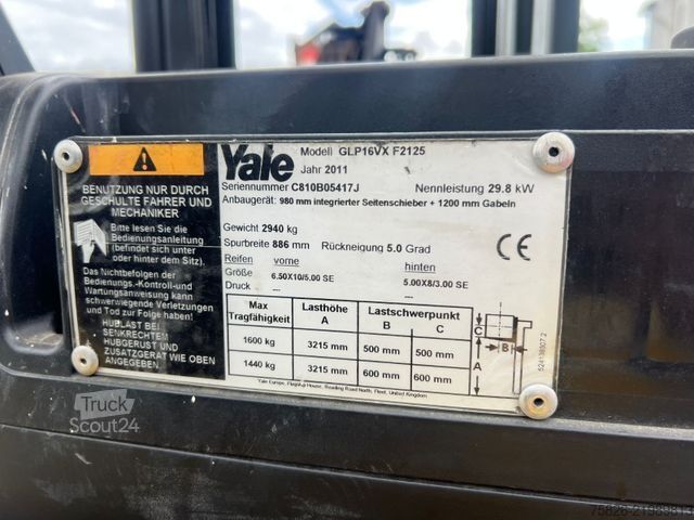 Carretilla elevadora frontal YALE GLP16VX Gas 3,2M 1600KG