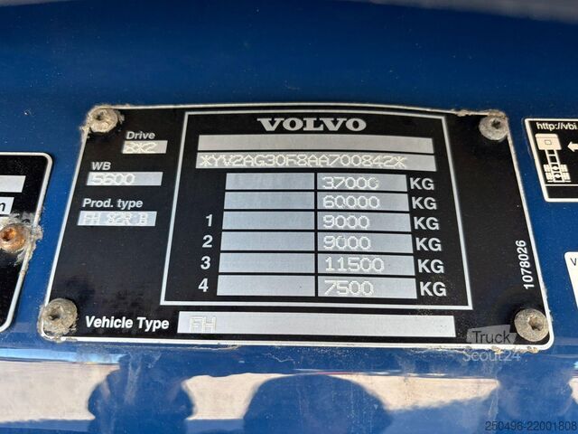 Atvērtā virsbūve Volvo FH500 8x2 Hiab 855E-8 + JIB 145X5