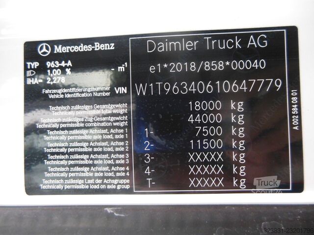 Volymdragbil MERCEDES-BENZ 1853 ACTROS,GIGA,LOWDECK,ALU FELGEN,STAND KLIMA