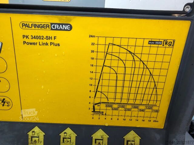 Système de bras à crochet MAN TGX 35.560 8x4-4BL Palfinger PK 34002-SH F + Ha...