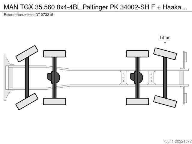 Haakarmsysteem MAN TGX 35.560 8x4-4BL Palfinger PK 34002-SH F + Ha...