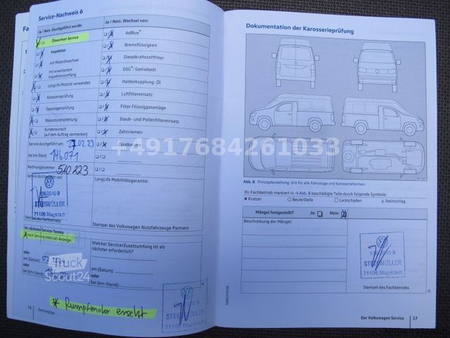 Furgão pick-up VOLKSWAGEN T6 Transporter Pritsche DoKa *MOTOR 43tkm!*