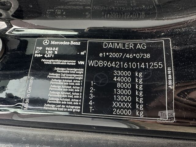 Γερανός πύργος Mercedes-Benz Arocs 3345 K 6x4 Arocs 3345 K 6x4, Heckkran Hiab Jonsered 1300RS79, Bordmatik links, ca. 11m³