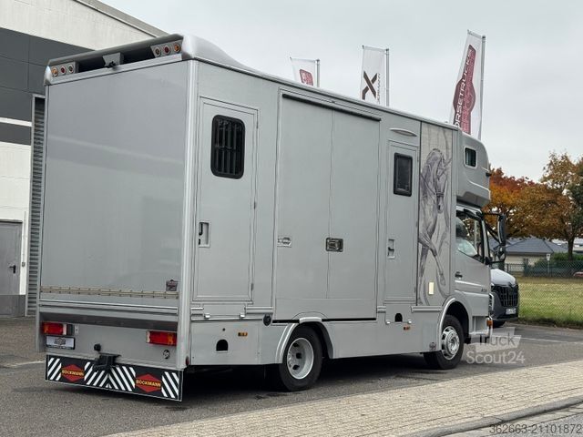 Viehtransporter MERCEDES-BENZ Atego Böckmann Kompakter Pferde-LKW mit Wohnung