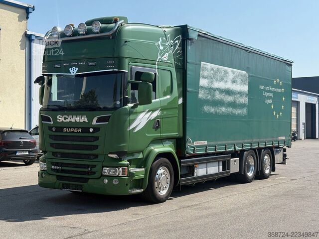 شاحنة بمسطحة ومشمع SCANIA R520*Topline*E6a*Retarder*Lenk+Lift*Standklima*
