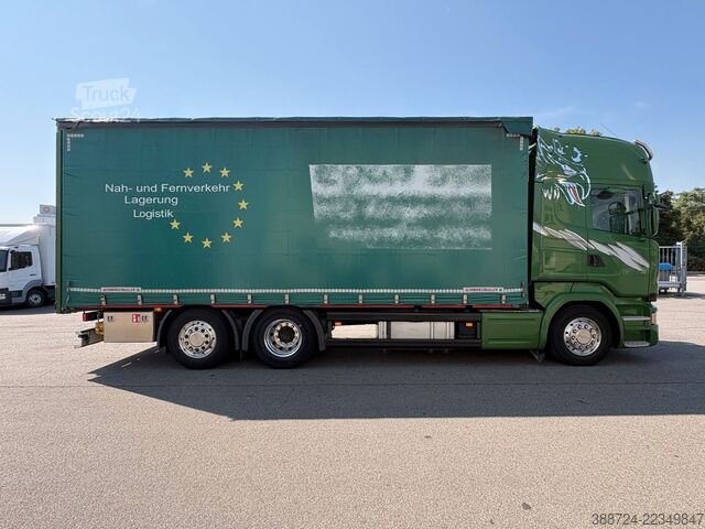 شاحنة بمسطحة ومشمع SCANIA R520*Topline*E6a*Retarder*Lenk+Lift*Standklima*