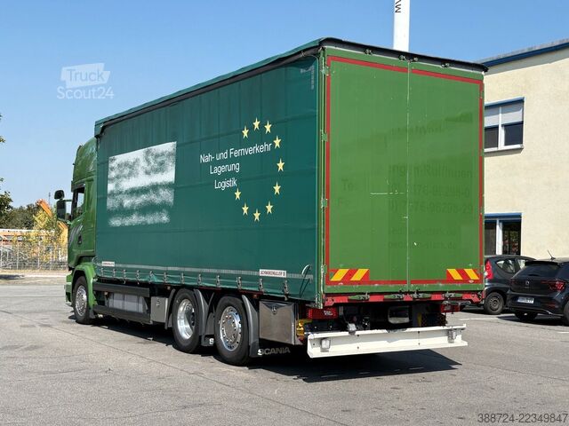 شاحنة بمسطحة ومشمع SCANIA R520*Topline*E6a*Retarder*Lenk+Lift*Standklima*