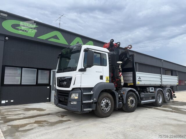 Camião basculante MAN 35.470 TGS Kipper + Kran Fassi F485 8x2