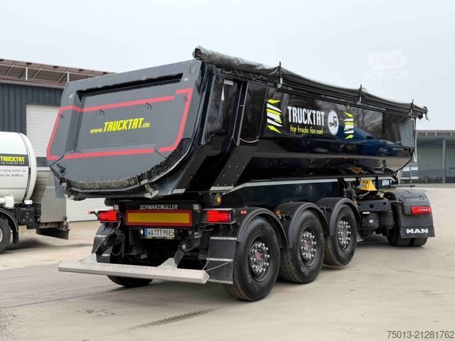 Billenős félpótkocsi SCHWARZMÜLLER ALU Halfpipe 25 cbm, 5 t. leer, MIETEN?