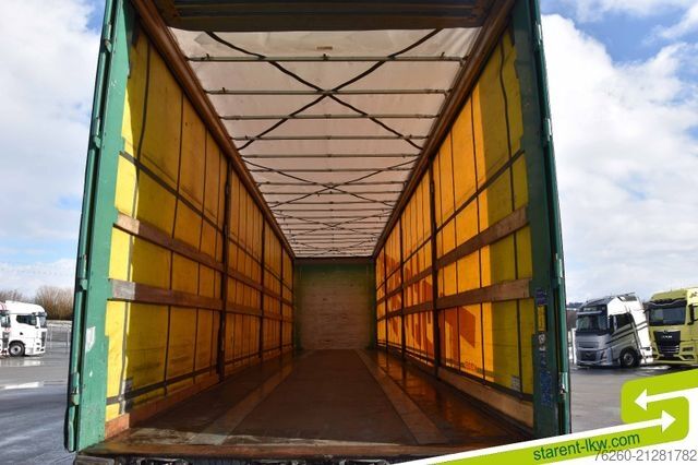 Nyitott ponyvás félpótkocsi KÖGEL Palettenkasten Lochrahmen SAF Achsen Zurringe