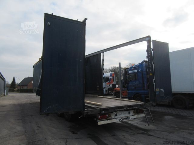 Open semitrailer with tarp SCHMITZ CARGOBULL MegaVarios verbreiterbar/auskurbelbar Ersatzrad