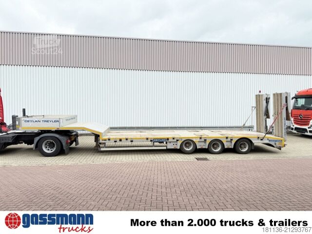 Tieflader-Sattelauflieger  CYL 3, mit Lift-/Lenkachse, faltbare Rampen