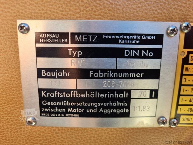 Фургон (вантажний автомобіль) MERCEDES-BENZ 917 AF 4x4 Feuerwehr RW 1 Rüstwagen Seilwinde