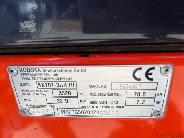 Minibagger KUBOTA Minibagger KX 101-3a4 HI Minibagger nur 1.190h