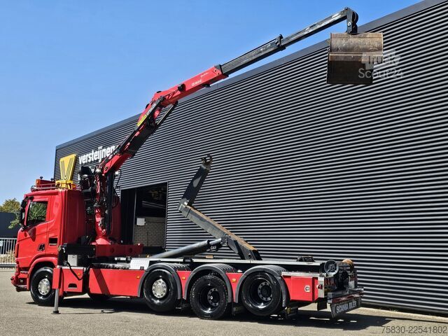 System med krogarm Scania R580 V8 XT 8x2/4 / PALFINGER EPSILON + 25 T HOO...