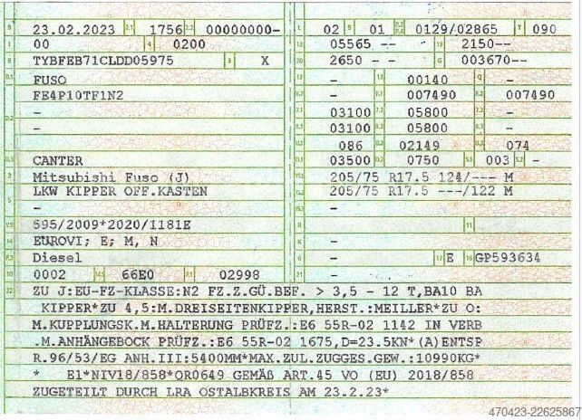 Üç yönlü damperli kamyonet FUSO Canter 7C18*Dreiseitenkipper*AHK