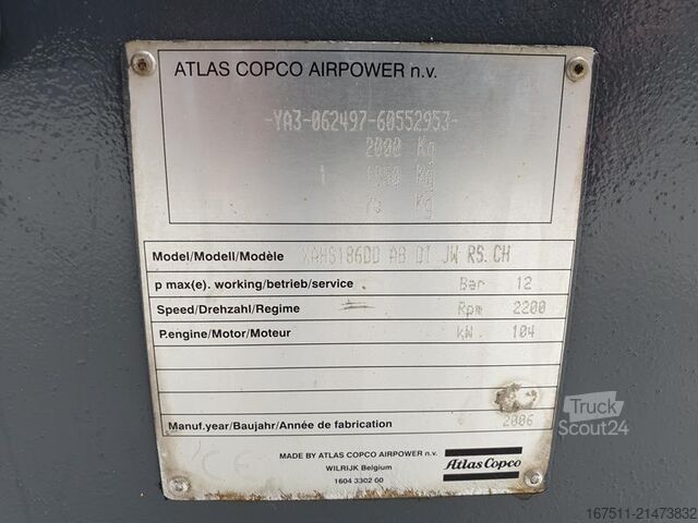Hladilni kompresor Atlas Copco XAHS 186 DD - N