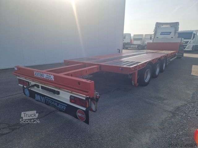 Reboque de plataforma rebaixada  M&V 3-Achs Tieflader 2x Lenkachsen TOP-Zustand