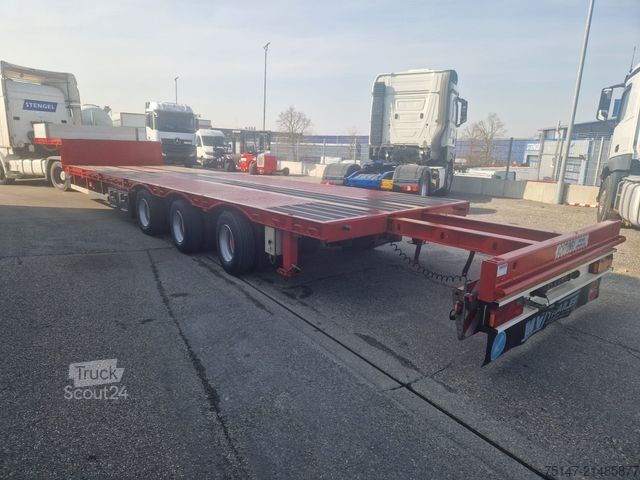 Reboque de plataforma rebaixada  M&V 3-Achs Tieflader 2x Lenkachsen TOP-Zustand