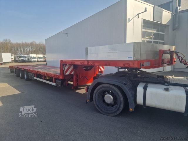 Reboque de plataforma rebaixada  M&V 3-Achs Tieflader 2x Lenkachsen TOP-Zustand