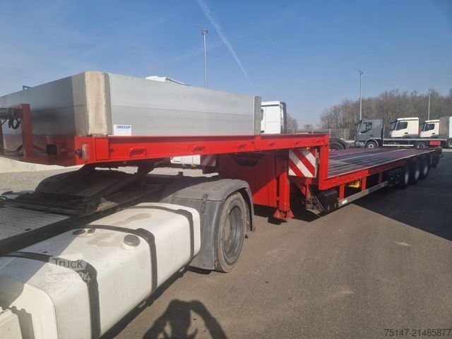 Reboque de plataforma rebaixada  M&V 3-Achs Tieflader 2x Lenkachsen TOP-Zustand