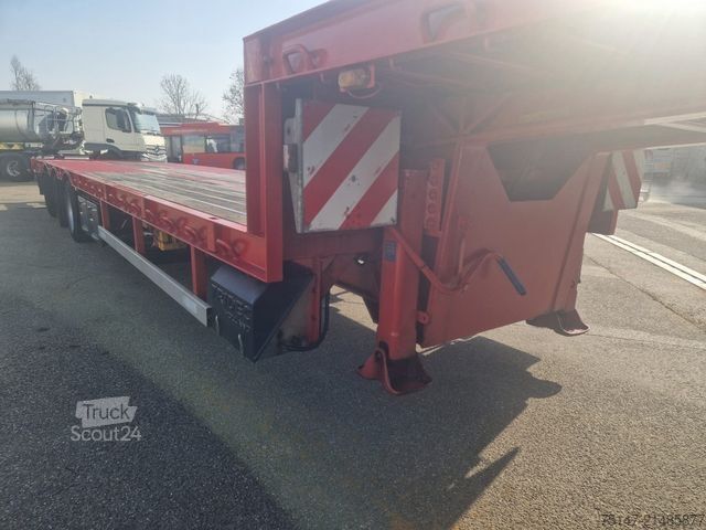Dieplader oplegger M&V 3-Achs Tieflader 2x Lenkachsen TOP-Zustand