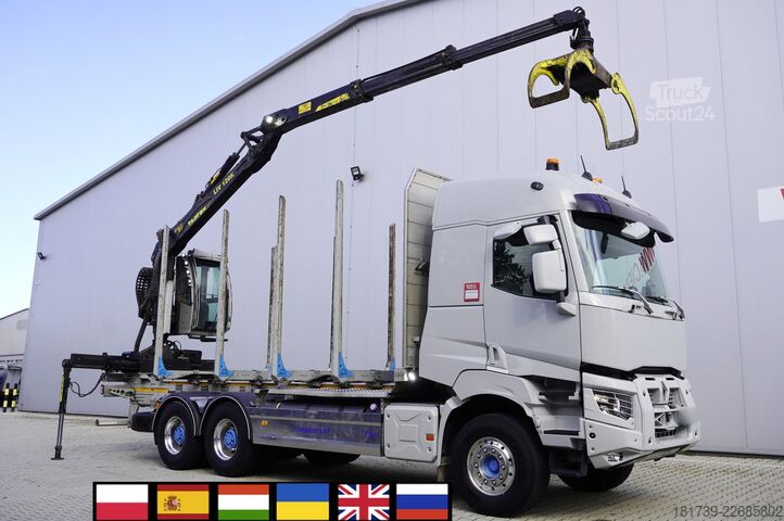 Bosvrachtwagen met kraan Renault VP K520 6x4 Medium / Tajfun LIV 120 K