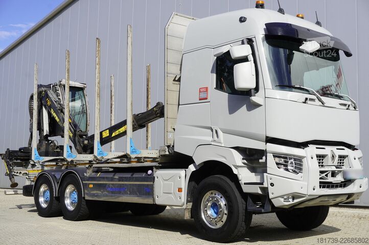 Bosvrachtwagen met kraan Renault VP K520 6x4 Medium / Tajfun LIV 120 K