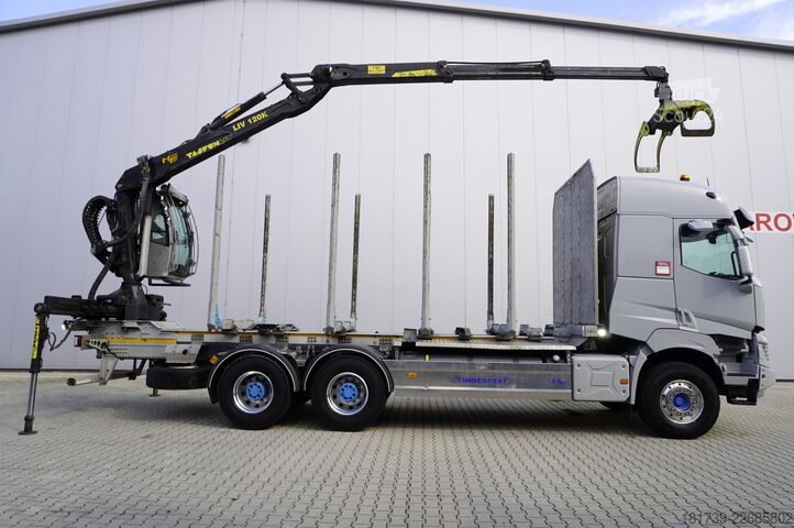 Bosvrachtwagen met kraan Renault VP K520 6x4 Medium / Tajfun LIV 120 K