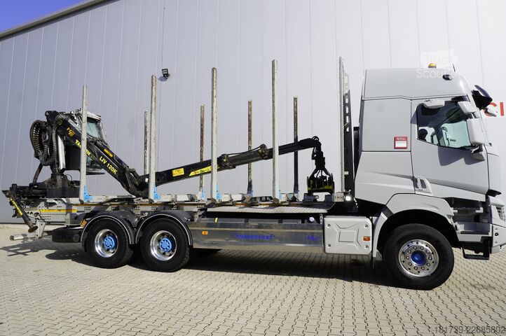 Bosvrachtwagen met kraan Renault VP K520 6x4 Medium / Tajfun LIV 120 K