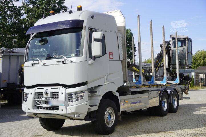 Bosvrachtwagen met kraan Renault VP K520 6x4 Medium / Tajfun LIV 120 K