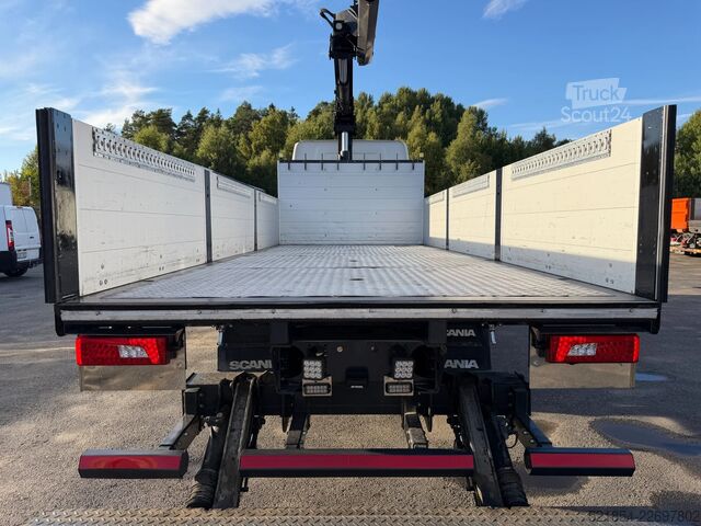 Loading platform Scania P320 Flatbed-truck + HIAB X-HiPro 162 E4, 2019
