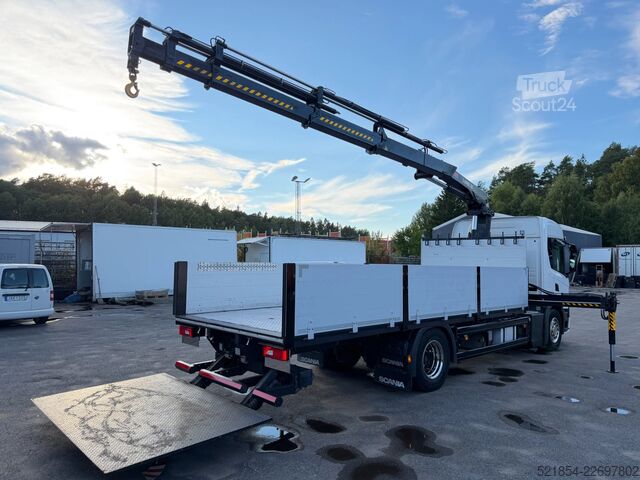 Loading platform Scania P320 Flatbed-truck + HIAB X-HiPro 162 E4, 2019