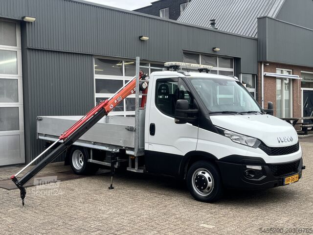 Platformslastbil med kran Iveco Daily 35C15 3.0 345 Maxilift Laadkraan Airco Cr...