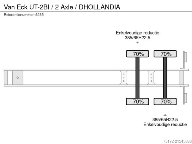 Chladírenská/mrazírenská přeprava Van Eck UT-2BI / 2 Axle / DHOLLANDIA
