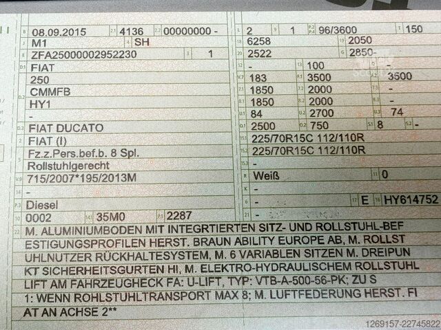 Мікроавтобус FIAT Ducato Kasten Bus 7-Sitze L3H2 Rollstuhlrampe