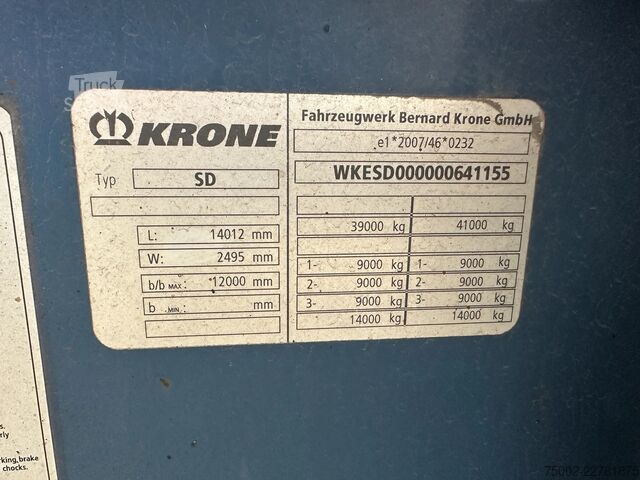 Транспорт на контейнери Krone 45FT High Cube / Empty weight: 4.230kg / BPW / ...
