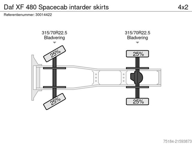 Standard-SZM Daf XF 480 Spacecab intarder skirts